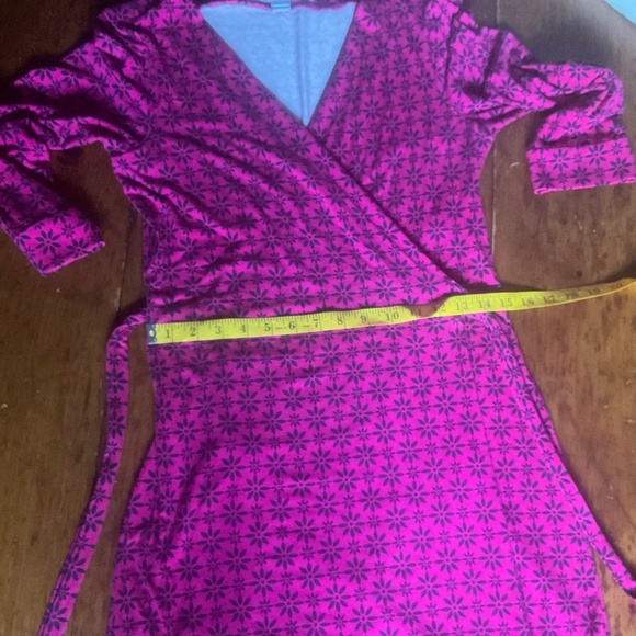 DIANE VON FURSTENBERG Julian Two Mini Wrap Dress Pink Floral Sz 8 - Picture 11 of 12